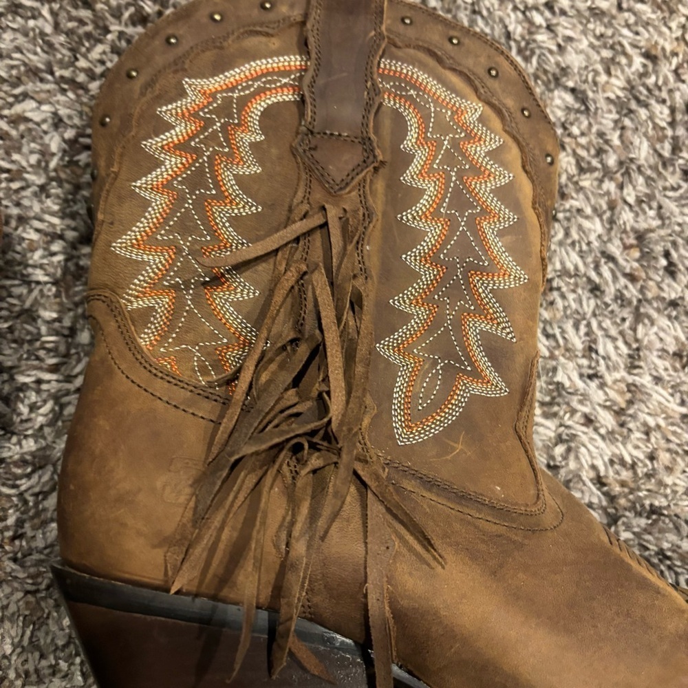 Durango Brown Heeled Western Boots - Picture 4 of 8